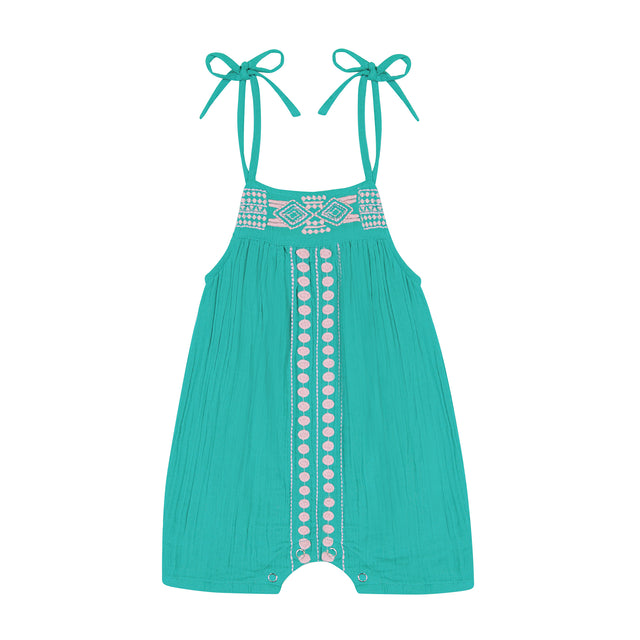 Mer St Barth Marley Baby Romper Sea Stripe Ocean Embroidery
