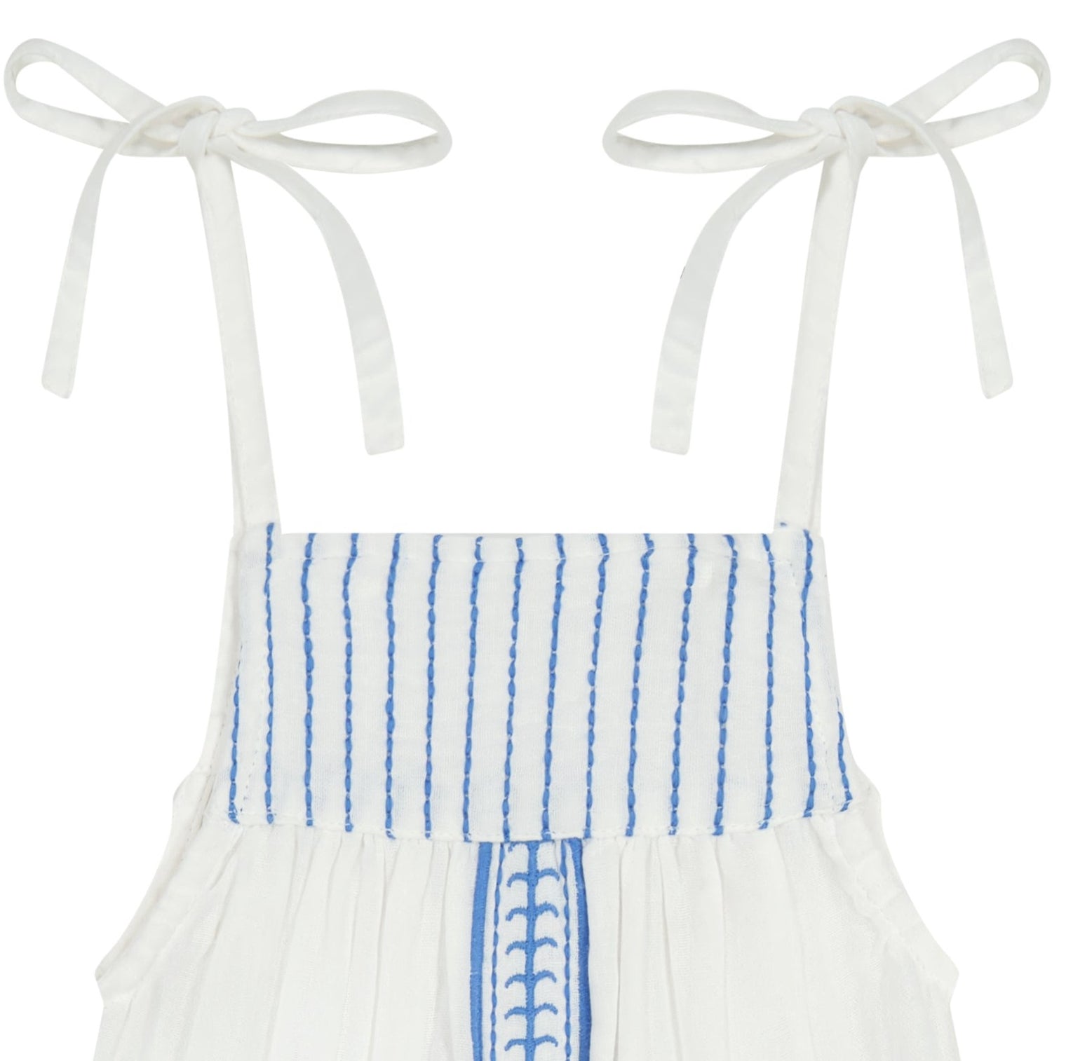 Marley Baby Romper Lapis Blue Embroidery