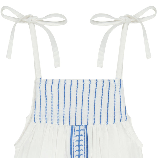 Marley Baby Romper Lapis Blue Embroidery
