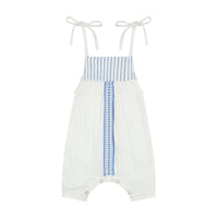 Marley Baby Romper Lapis Blue Embroidery