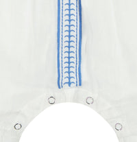Marley Baby Romper Lapis Blue Embroidery