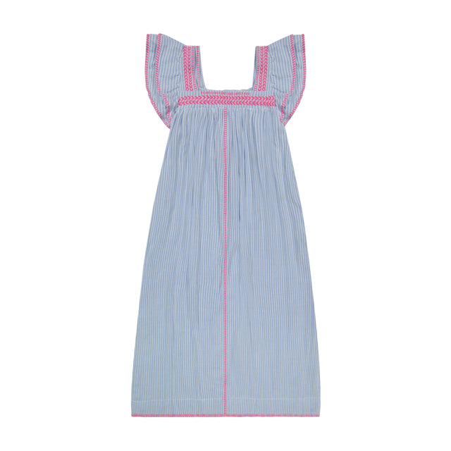 Maxi Sandrine Women's Dress Sea Stripe Embroidery