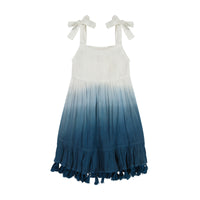 Maya Girl's Shoulder Tie Sundress Blue Ombre