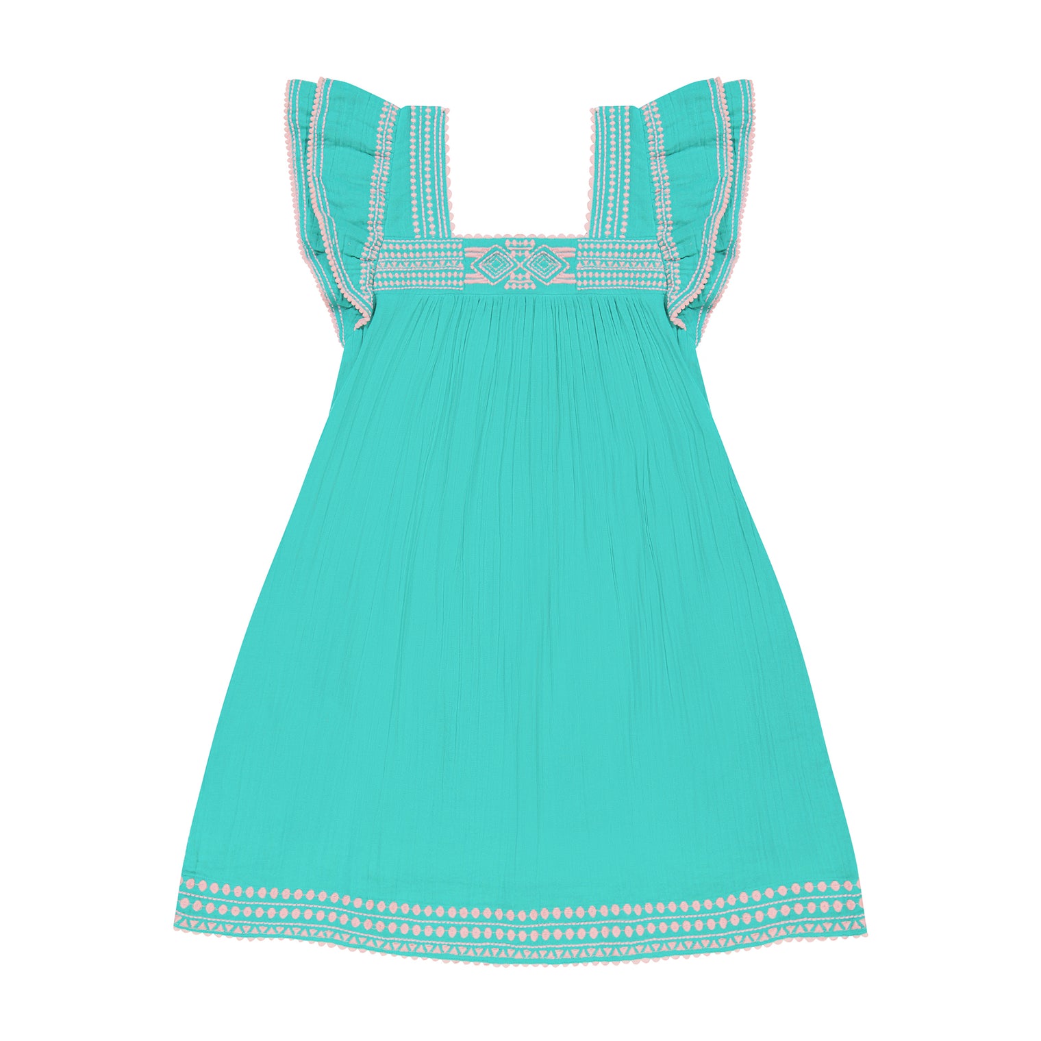 Mini Sandrine Women's Dress Ocean Embroidery