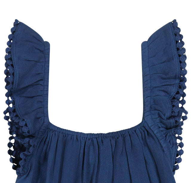 Mini Eva Girls Ruffle Dress Lapis Blue