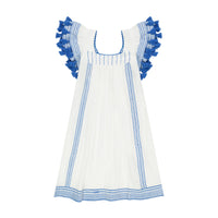 Mini Sandrine Women's Dress Lapis Blue Embroidery