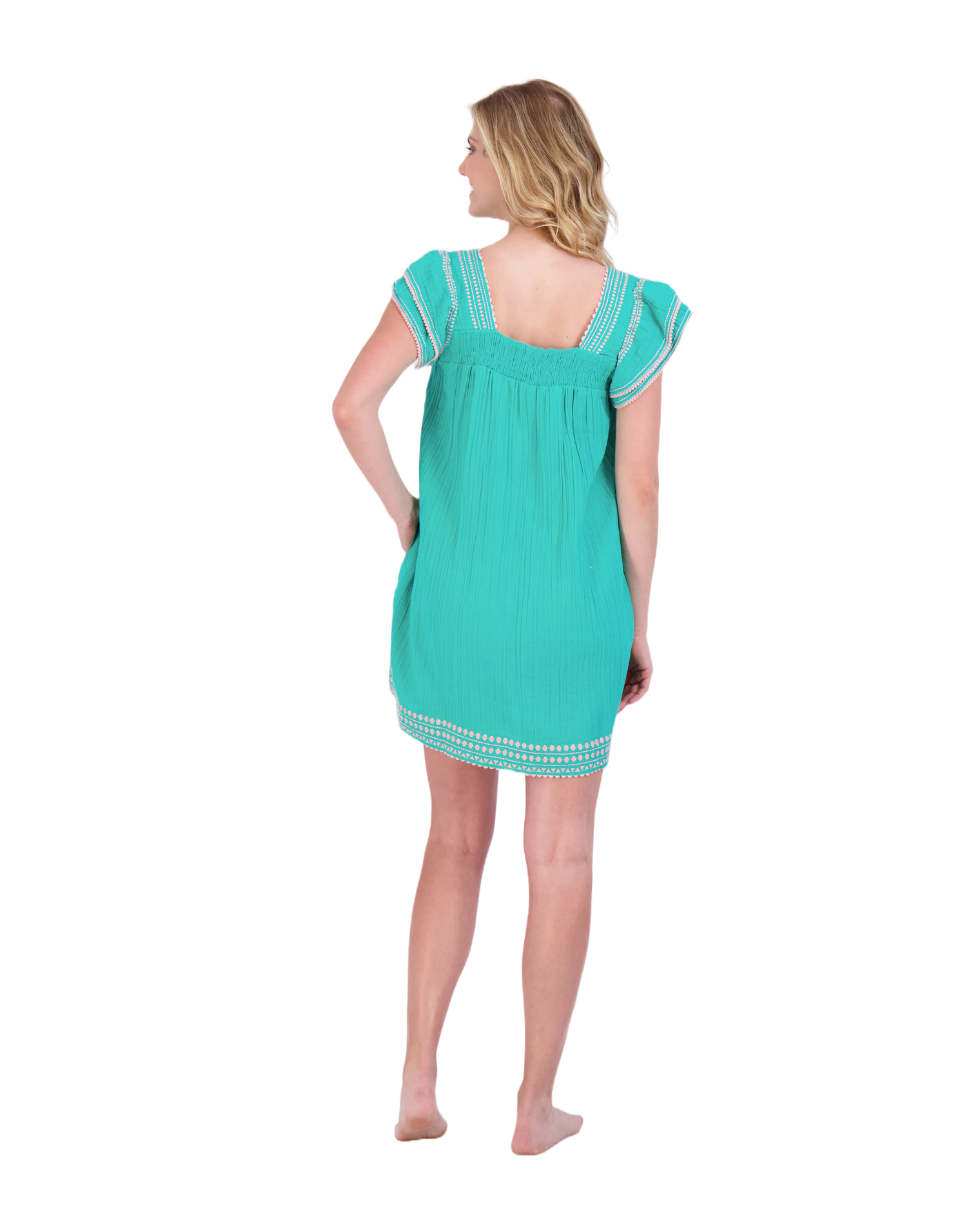 Mini Sandrine Women's Dress Ocean Embroidery