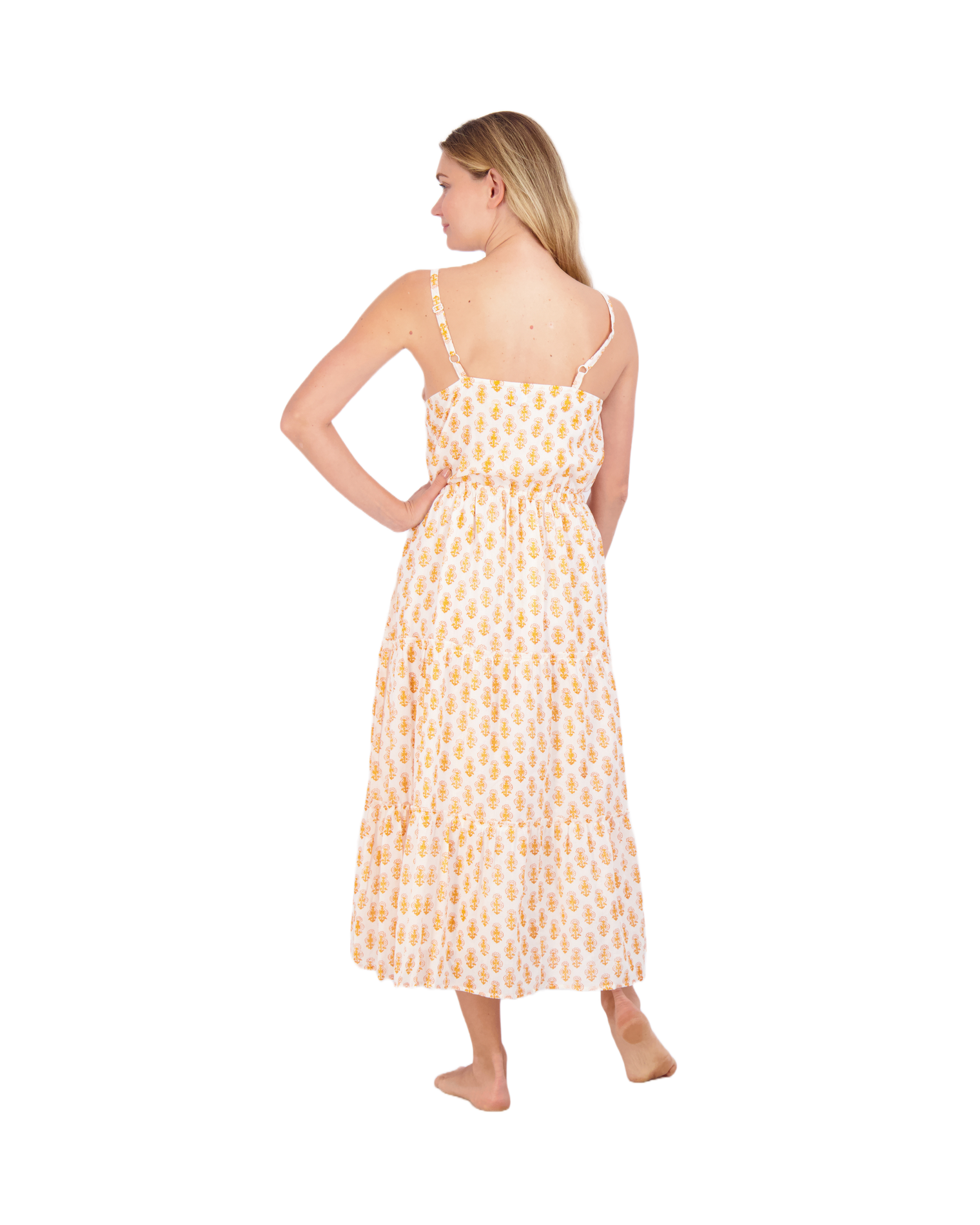 Emilie Women's Maxi Strappy Sundress Talelayo Gold