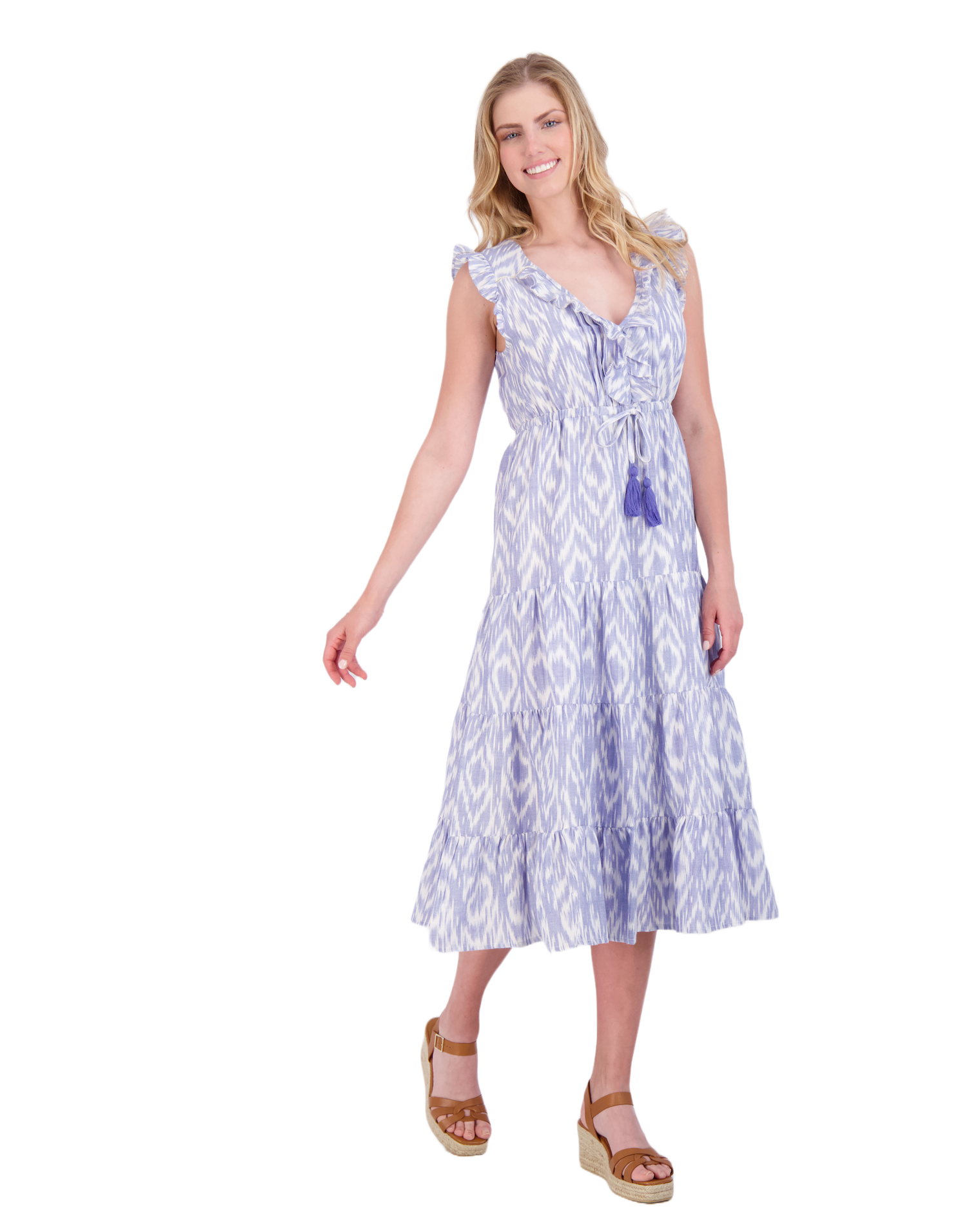 Giselle Women's Maxi Dress Blue Ikat