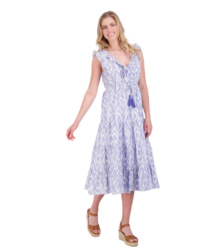 Giselle Women's Maxi Dress Blue Ikat