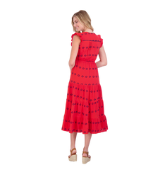 Giselle Women's Maxi Dress Red Embroidery