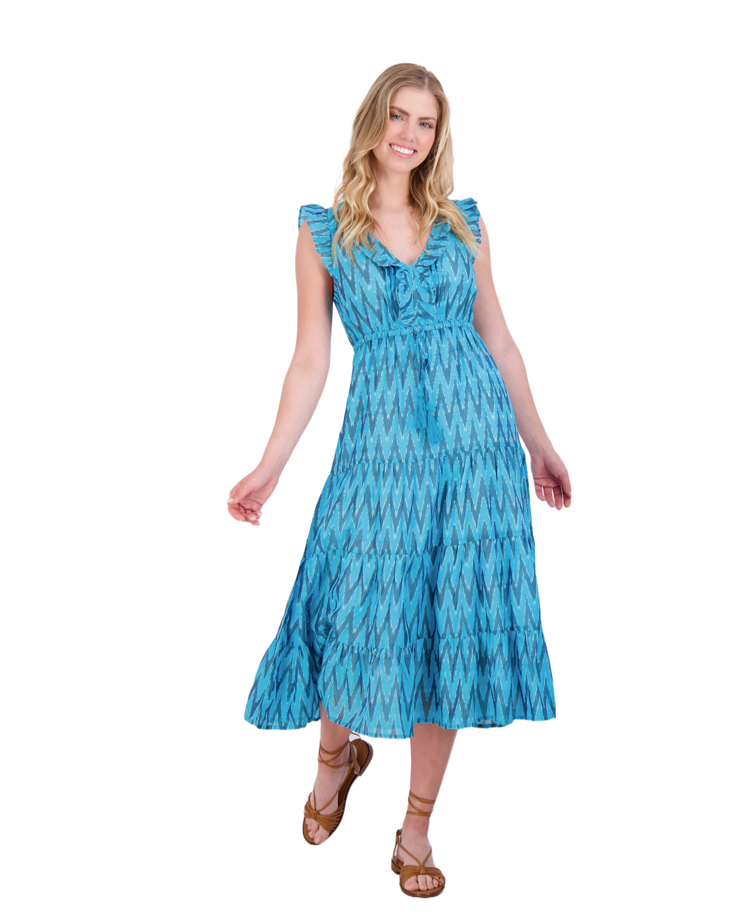 Giselle Women's Maxi Dress Turquoise Ikat