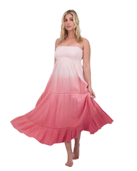 Fati Women's Strapless Maxi Dress Rose Ombre