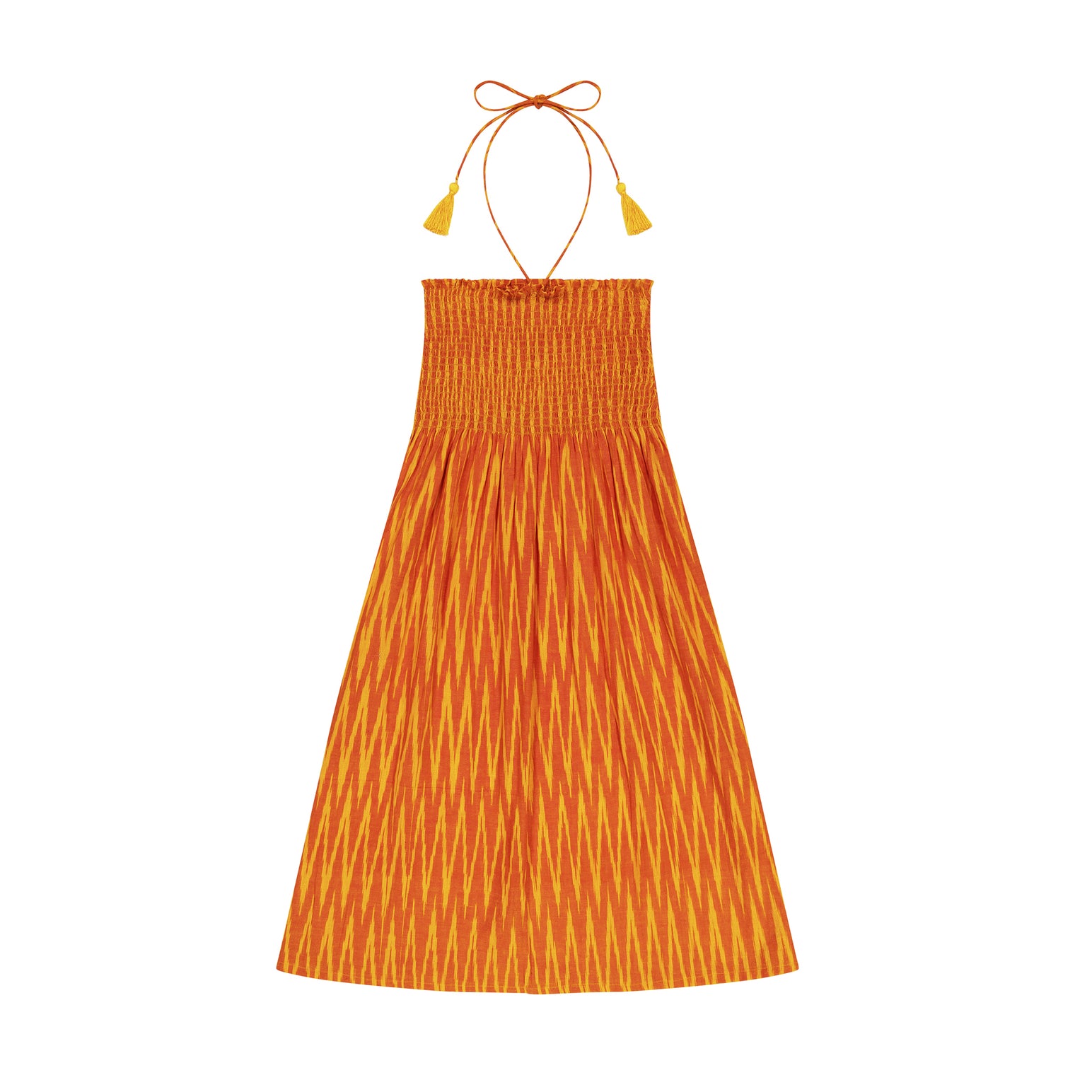 Oceane Women's Smocked Tie Beach Dress Sunset Ikat