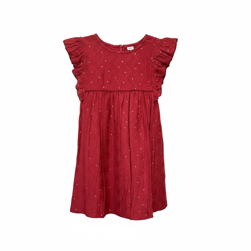 Seraphina Girls Dress Red Embroidery