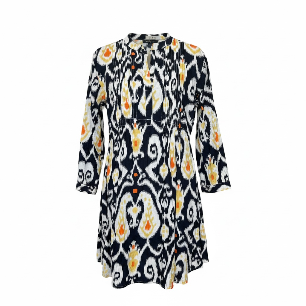 Marina Women's Mini Dress Multi Navy Ikat