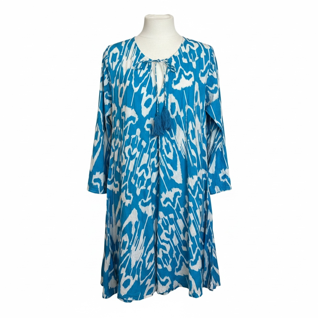 Marina Women's Mini Dress Pool Blue Ikat