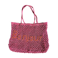 St Jean Jute Beach Tote "Bonjour"