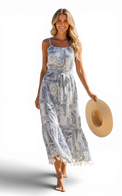 Mer St Barth Chantal Women's Sundress Patchwork Bandana White