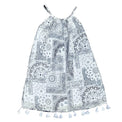 Mer St Barth Mini Chantal Girls' Dress Patchwork Bandana White