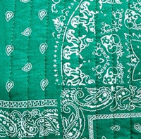 La Plage Ruffle Pouch Patchwork Bandana Green