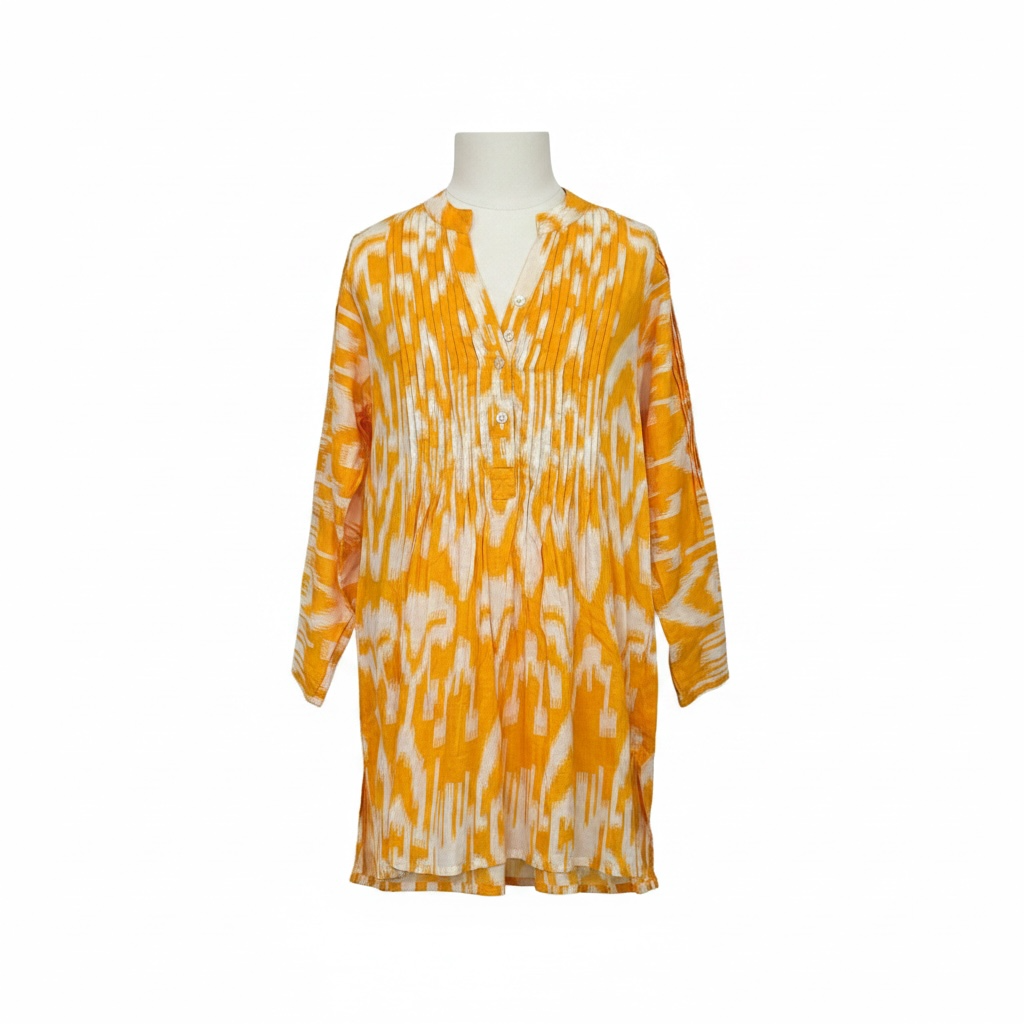 Mini Marina Girls Dress Yellow Ikat