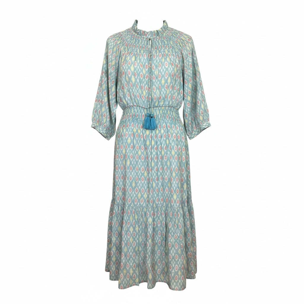 LUXE Carolyn Smocked Neck Maxi Dress