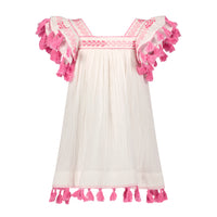 Serena Girls Tassel Dress Petal Embroidery