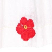 Marley Shoulder Tie Baby Romper Hibiscus Applique