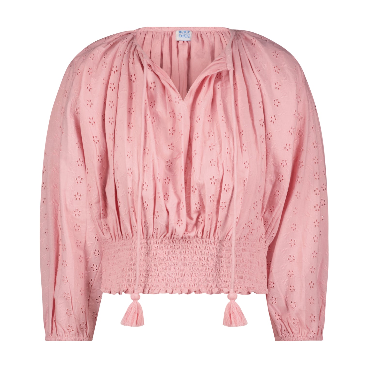 Lola Women's Blouse Blush Pink Eyelet