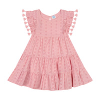 Sophie Girls Tassel Dress Blush Pink Eyelet