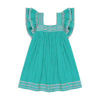 Serena Girl's Tassel Dress Ocean Embroidery