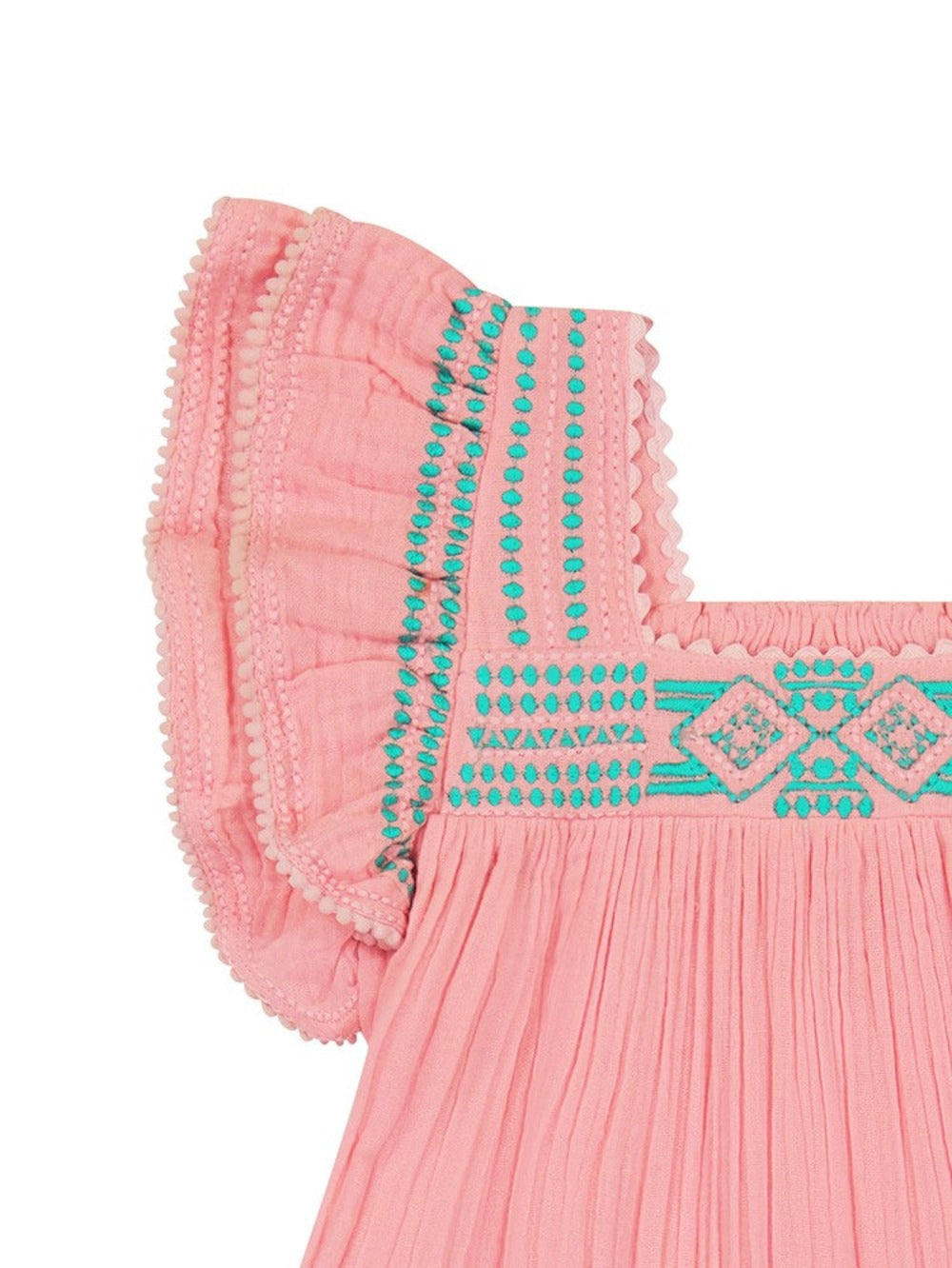 Serena Girl's Tassel Dress Pink Sorbet Embroidery