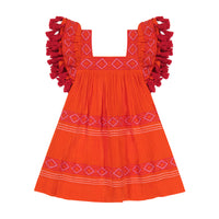 Serena Girl's Tassel Dress Poppy Embroidery