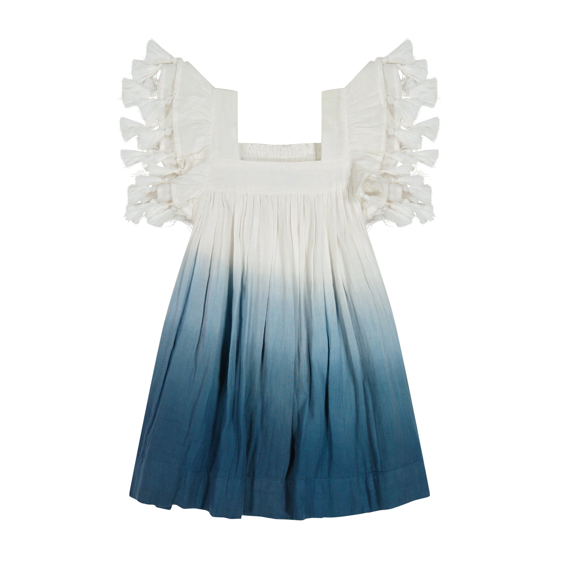 Serena Girls Tassel Dress Blue Ombre – Mer St. Barth