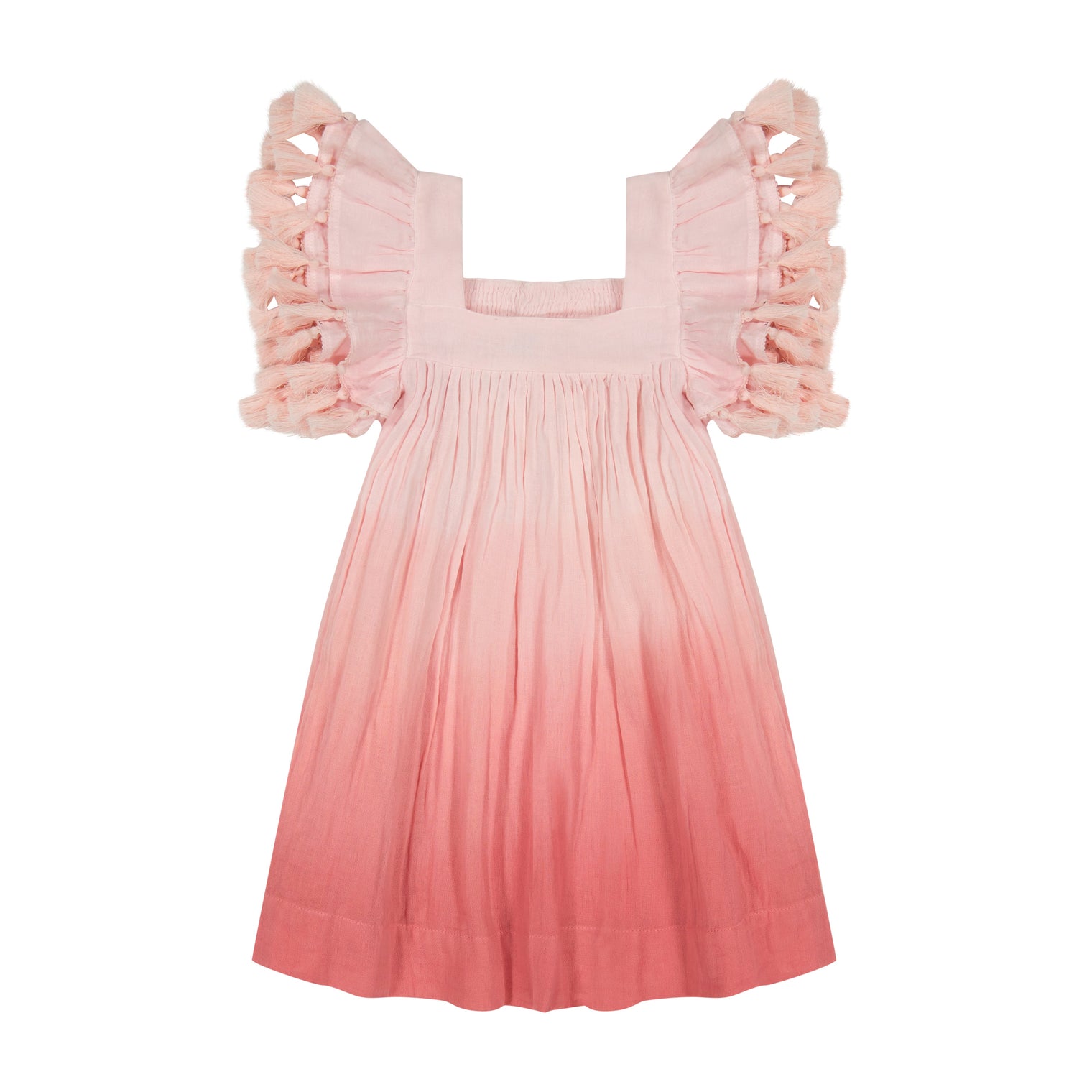 Serena Girl's Tassel Dress Rose Ombre