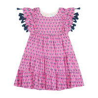 Sophie Girl's Tassel Dress Fuschia Booti