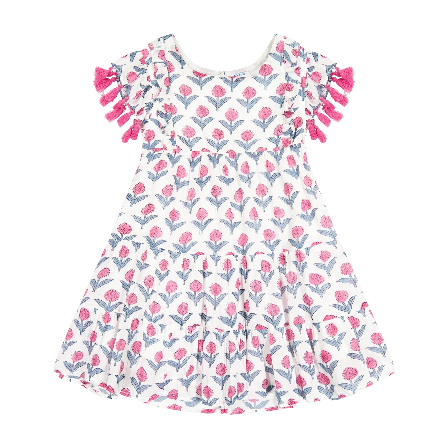 Sophie Girl's Tassel Dress Pink Flower