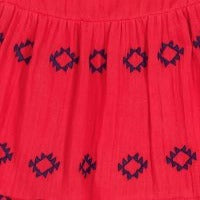 Sophie Girl's Tassel Dress Red Embroidery