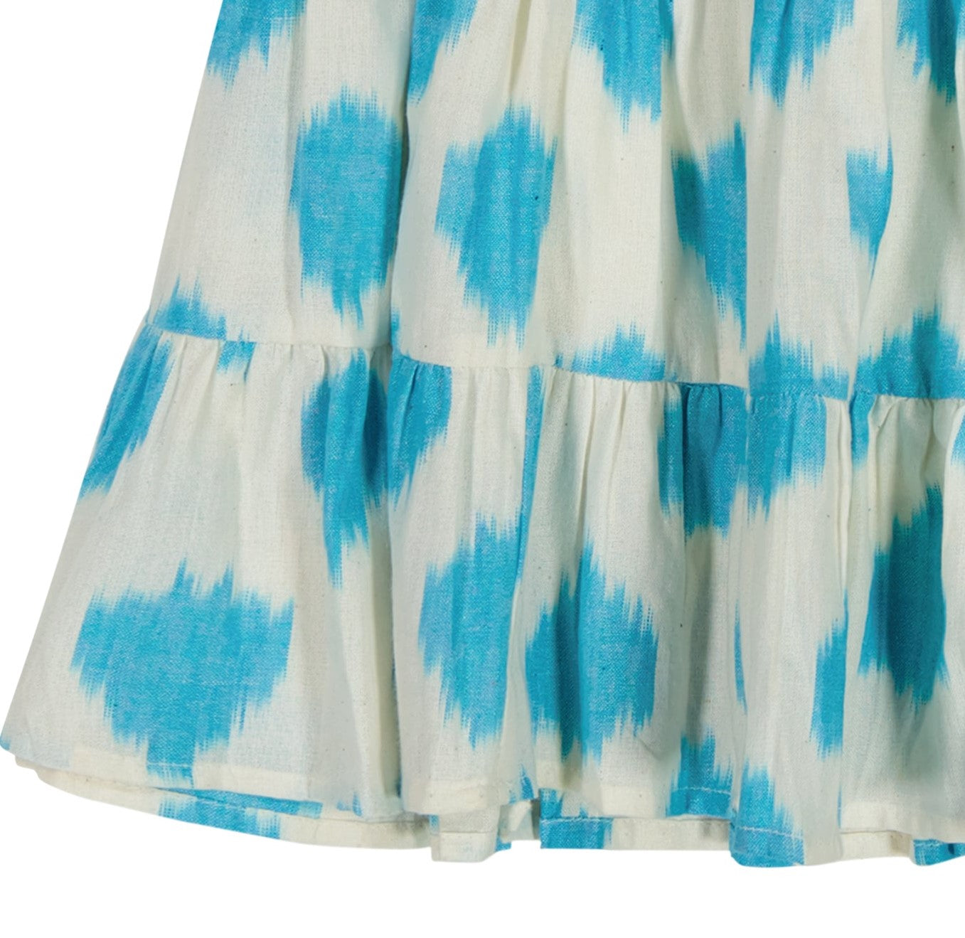Sophie Girl's Tassel Dress Cream Aqua Ikat
