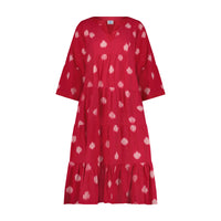 Suri Women's Bell Sleeve Dress Raspberry Ikat