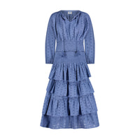 Lola Women's Blouse Ocean Blue Eyelet