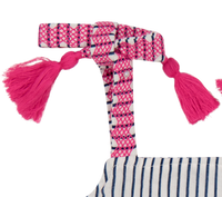 Zoe Baby Romper Marine Stripe Embroidery