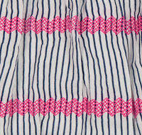 Zoe Baby Romper Marine Stripe Embroidery