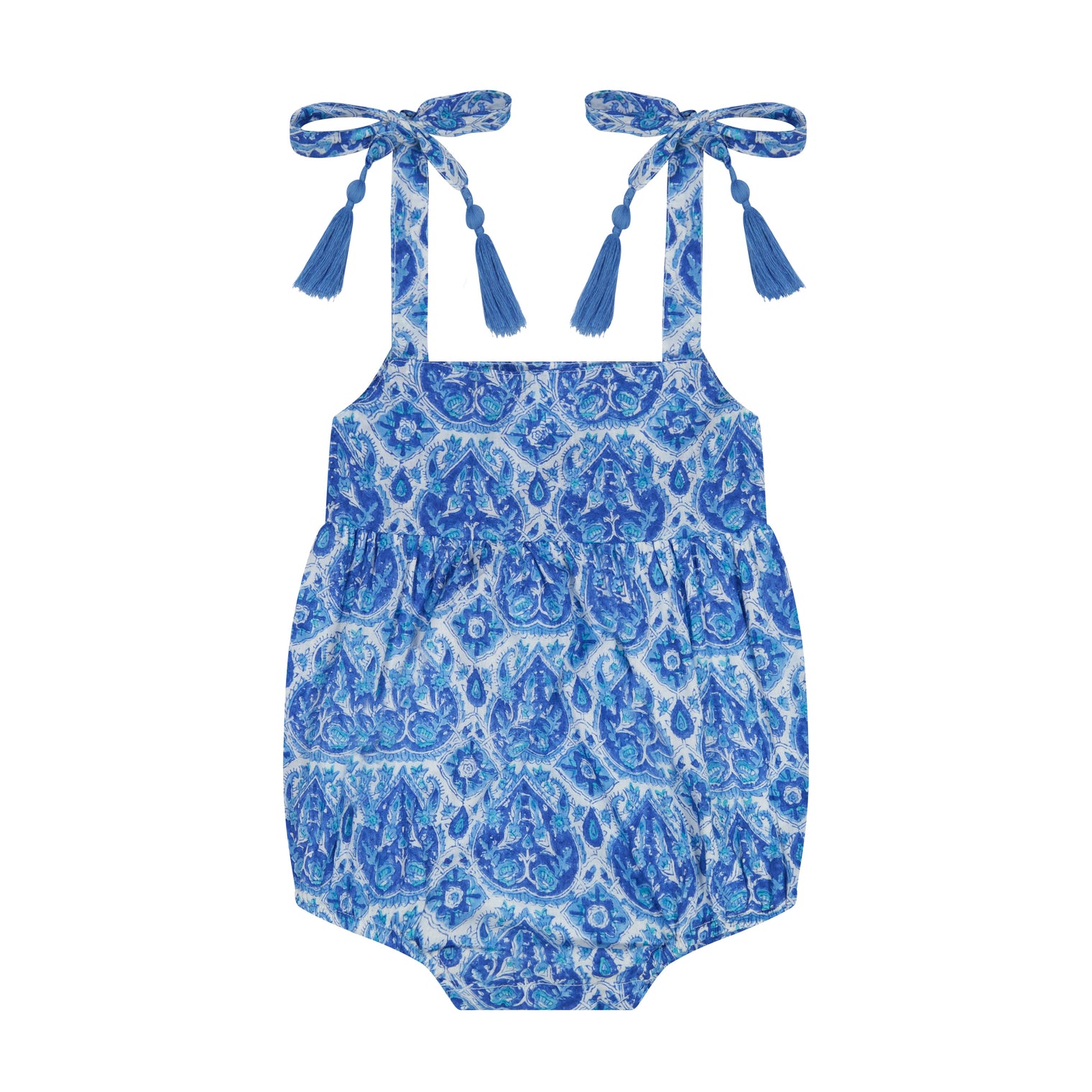 Zoe Baby Romper Blue Paisley