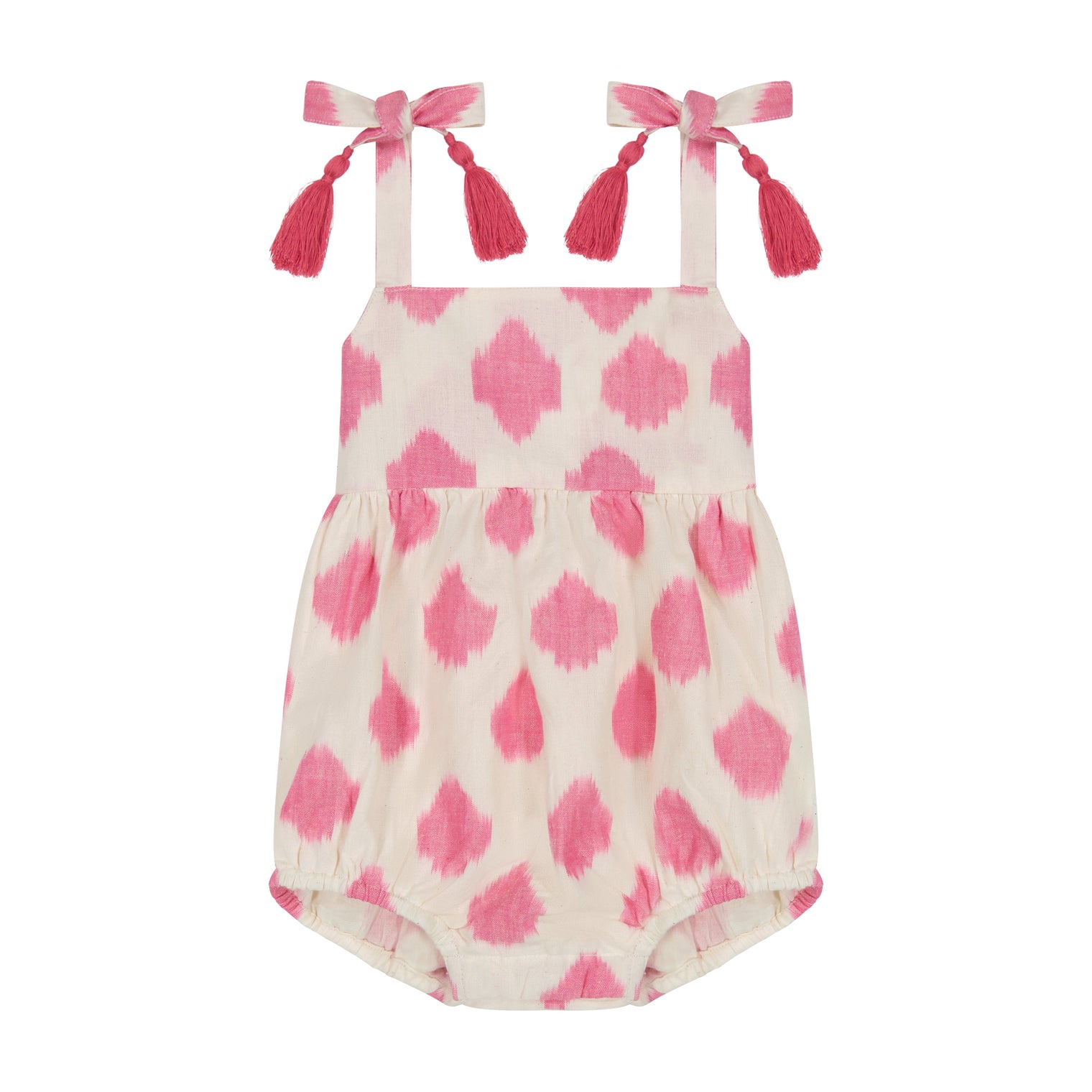 Zoe Baby Romper White Pink Ikat