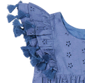Mer St Barth Anna Baby Romper Ocean Blue Eyelet