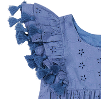 Mer St Barth Anna Baby Romper Ocean Blue Eyelet