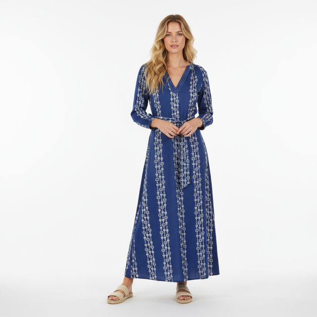 Mer St Barth Anouk Women's Kaftan Navy Seashells