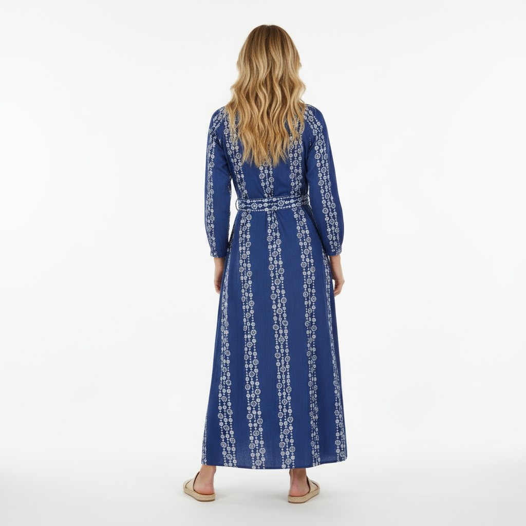 Mer St Barth Anouk Women's Kaftan Navy Seashells